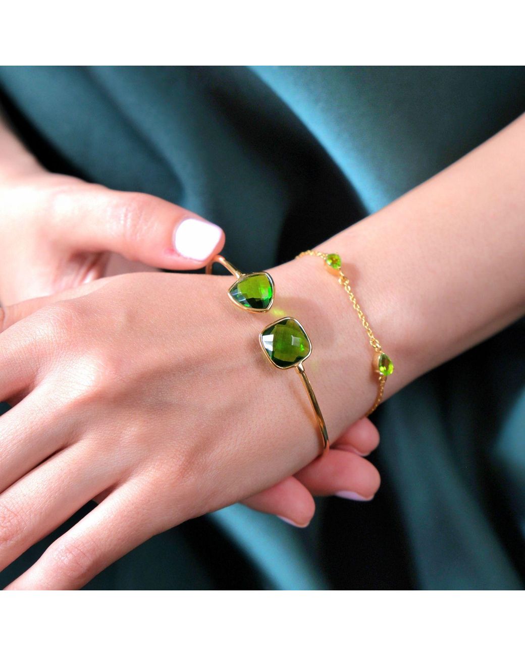 Harfi Green 18Ct Vermeil Peridot Glow August Birthstone Bracelet