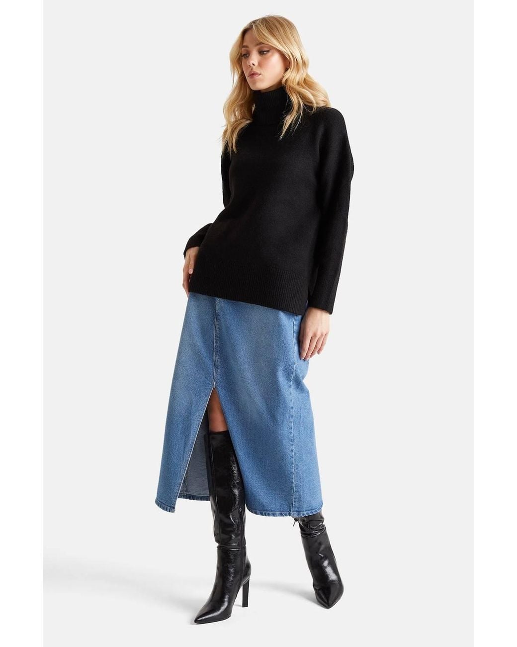 Urban Bliss Black Roll Neck Jumper