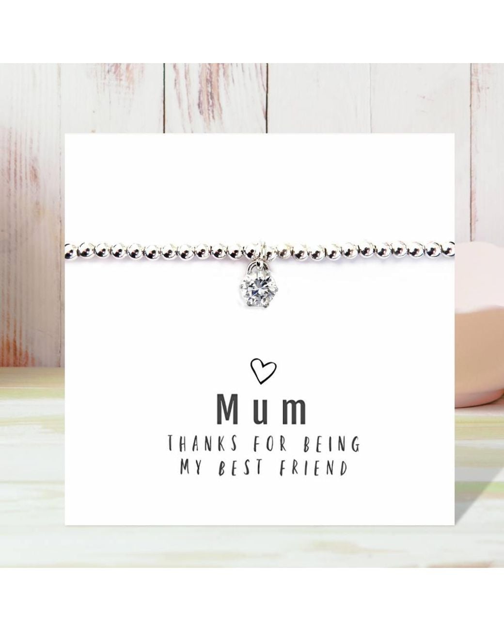 Aye Do Gifts White Mum Thanks For Being My Best Friend Beaded Bracelet