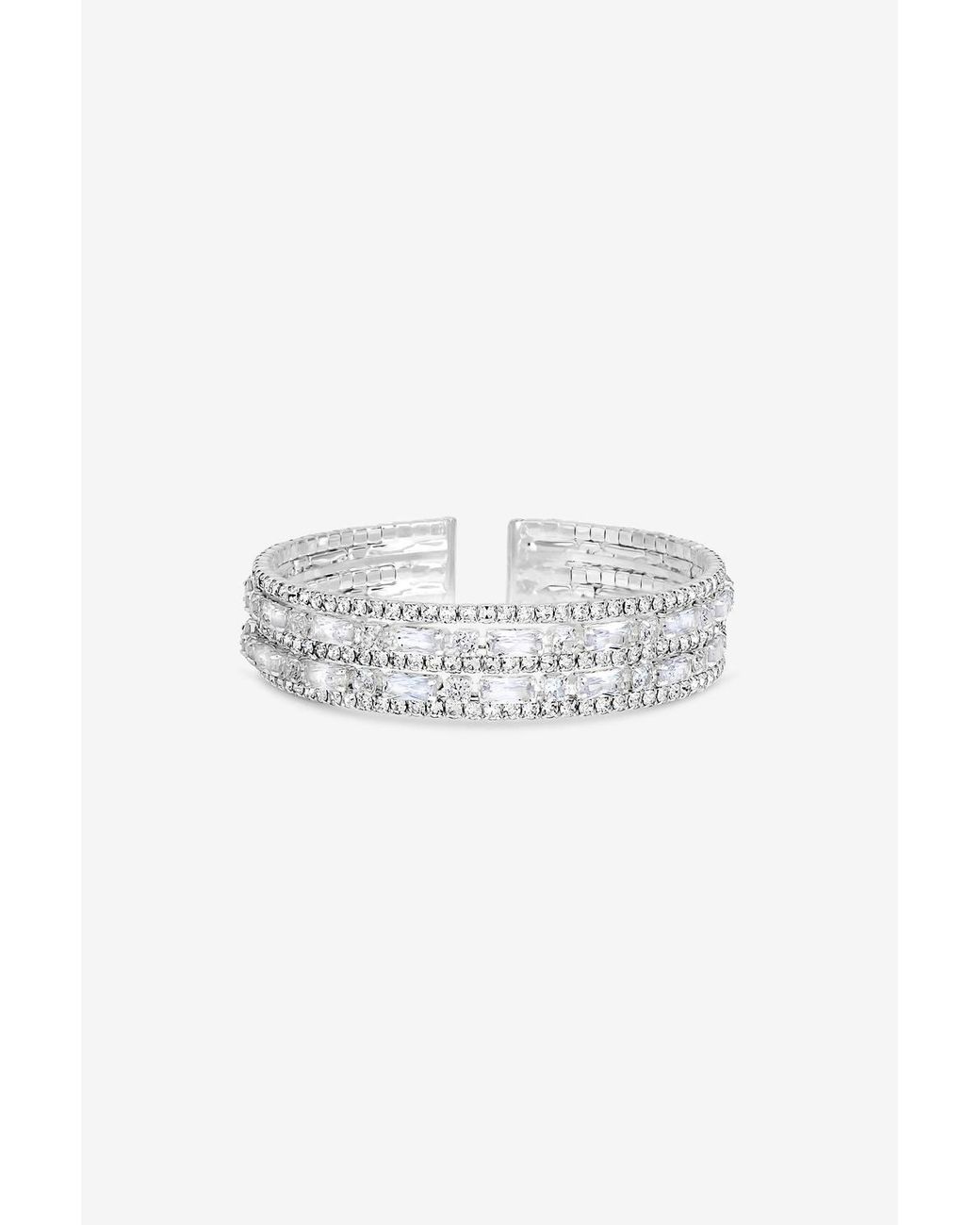 Jon Richard Metallic Rhodium Plated & Crystal Multi Stone Cuff