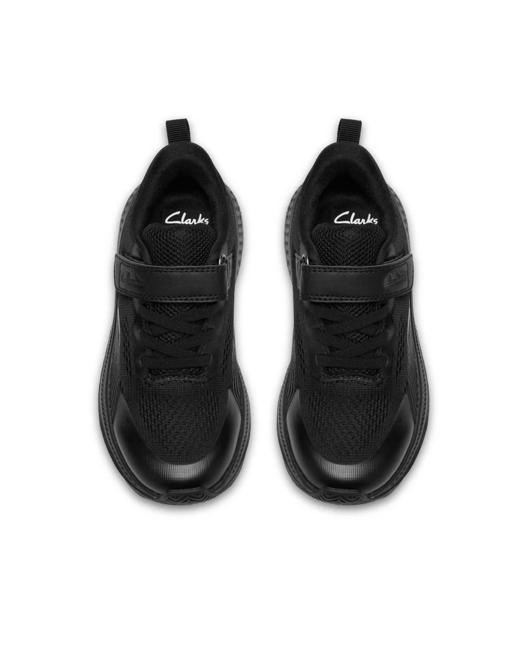 Clarks Black Lumen Hero Kid/ Trainers, Riptape, School Shoes