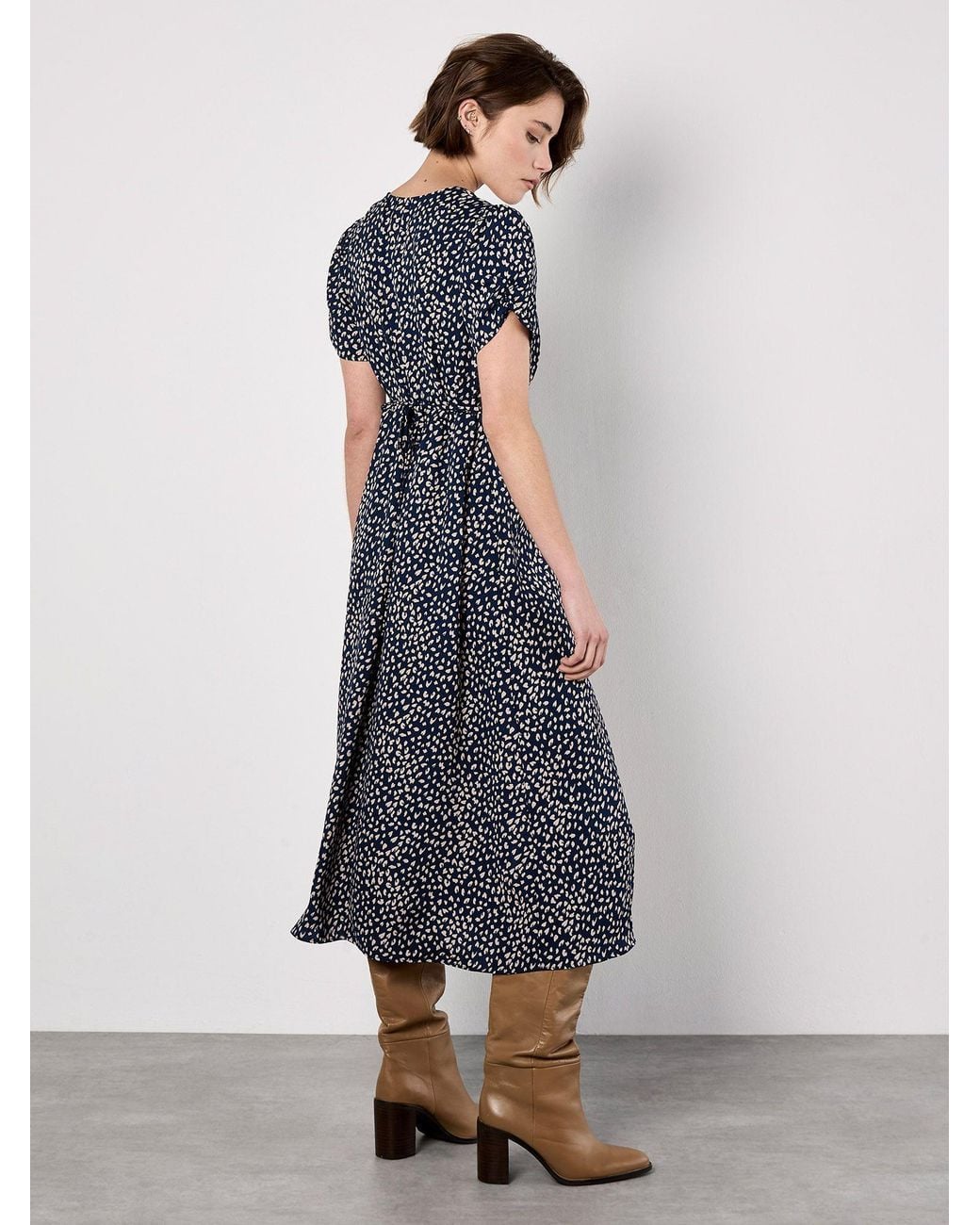 Apricot Blue Animal Print Midaxi Dress