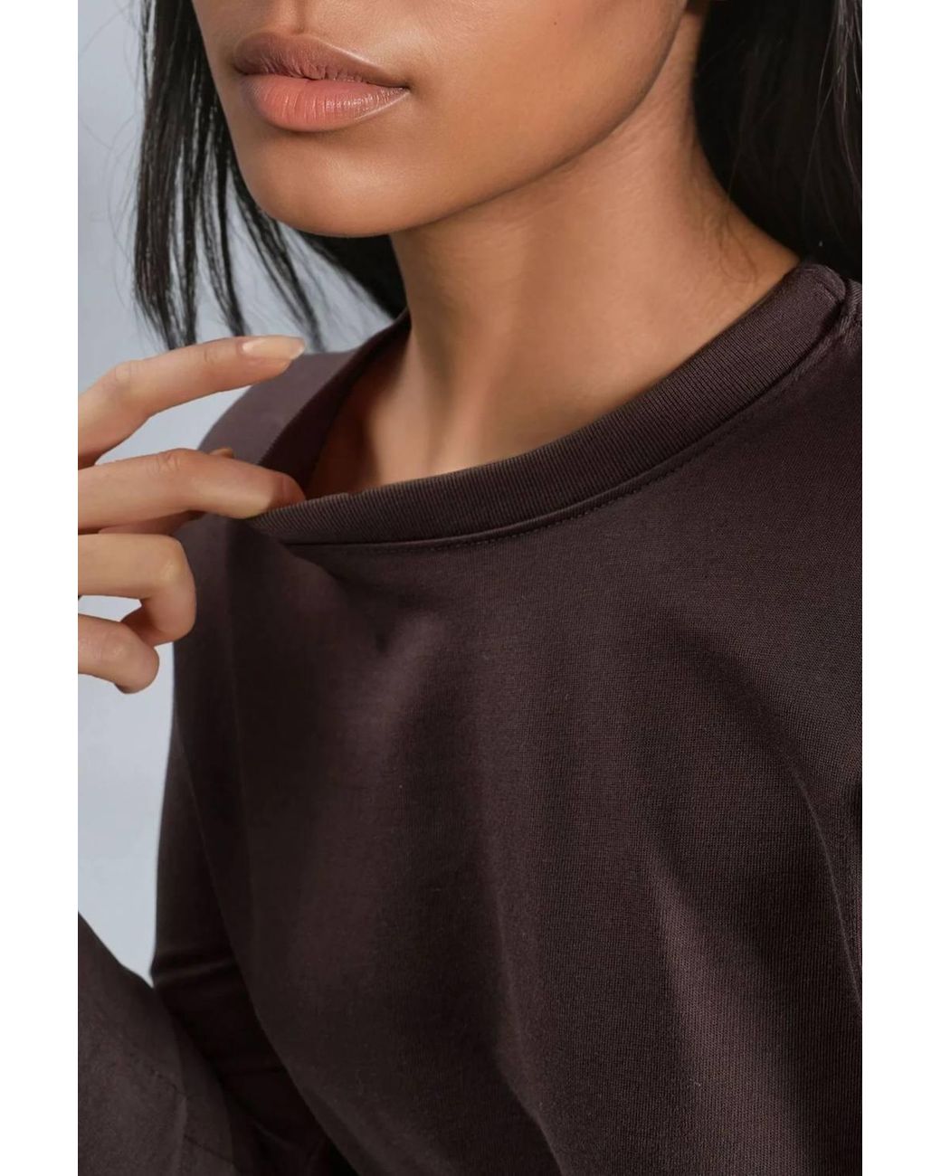 Busem Black Long Sleeve Crew Neck Basic Blouse