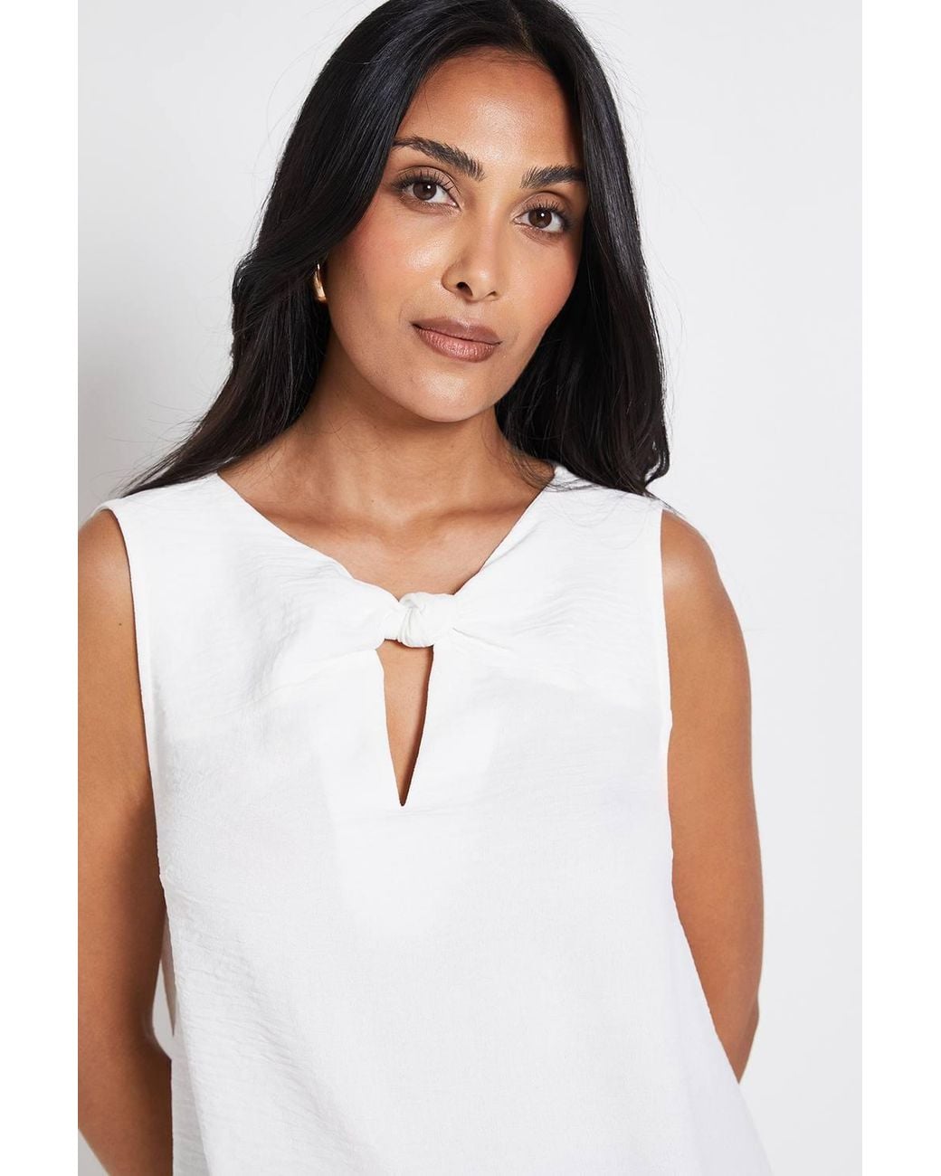 Wallis White Petite Woven Twist Cami Top