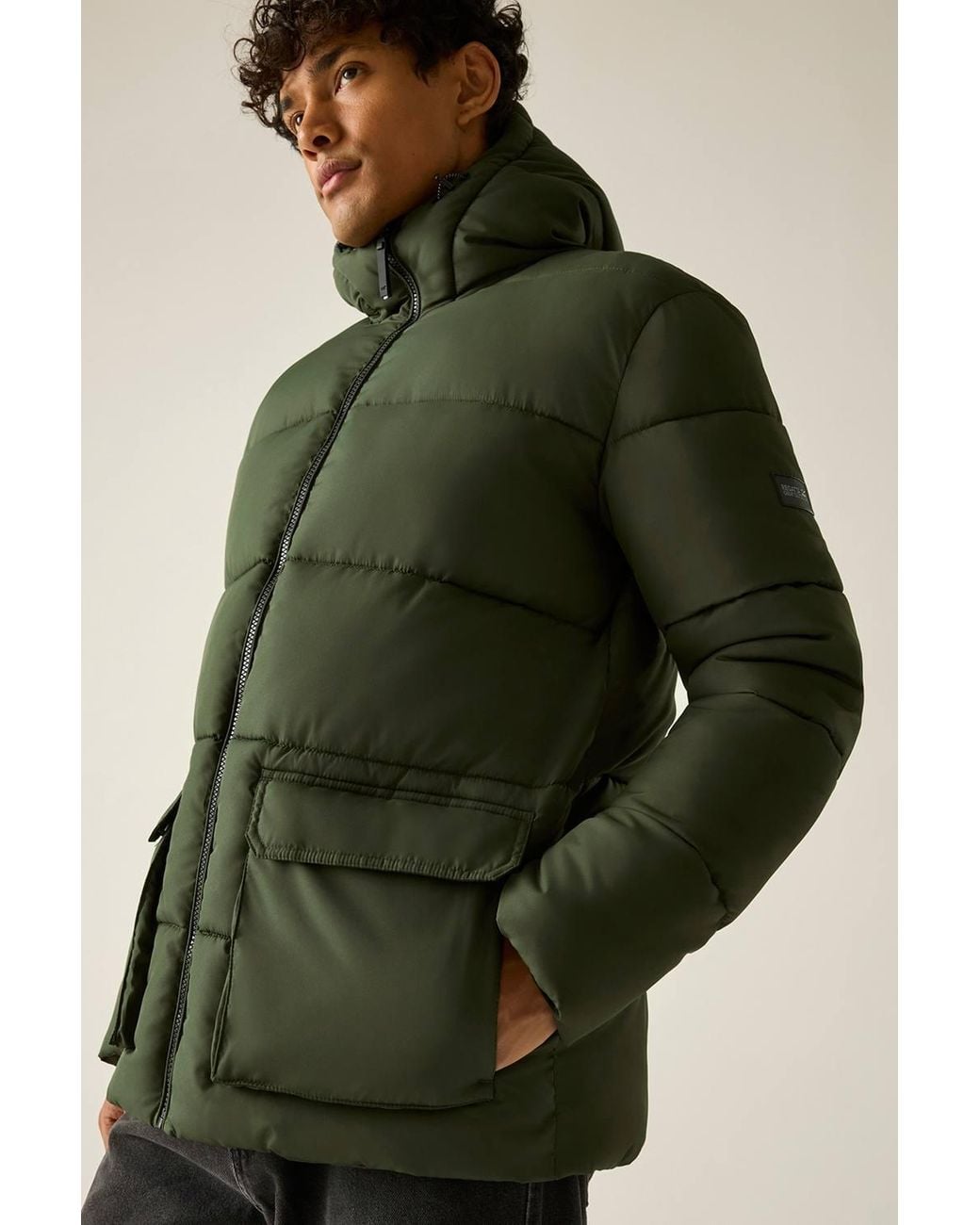 Regatta Green Waterproof Marek Short Quilted Jacket for men