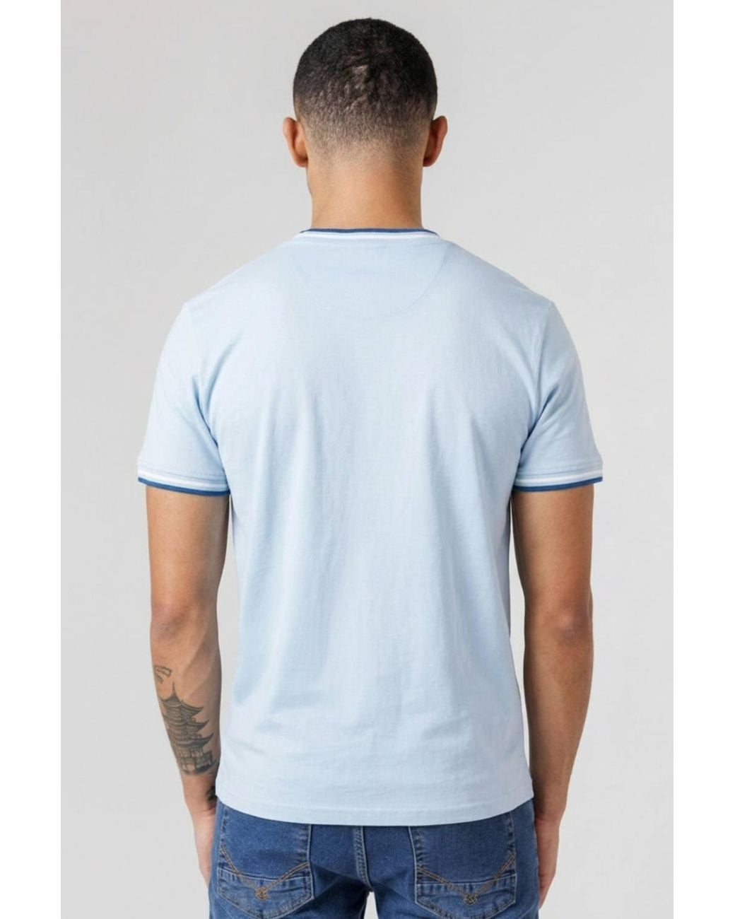 Firetrap Blue Regular Fit Cotton Crew T-Shirt for men