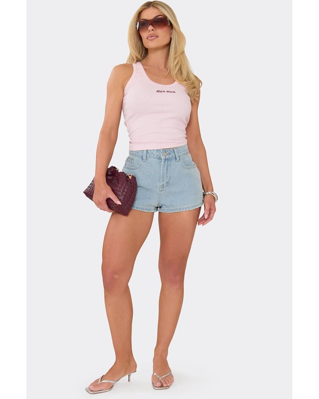 EGO Blue Denim Mid Rise Shorts