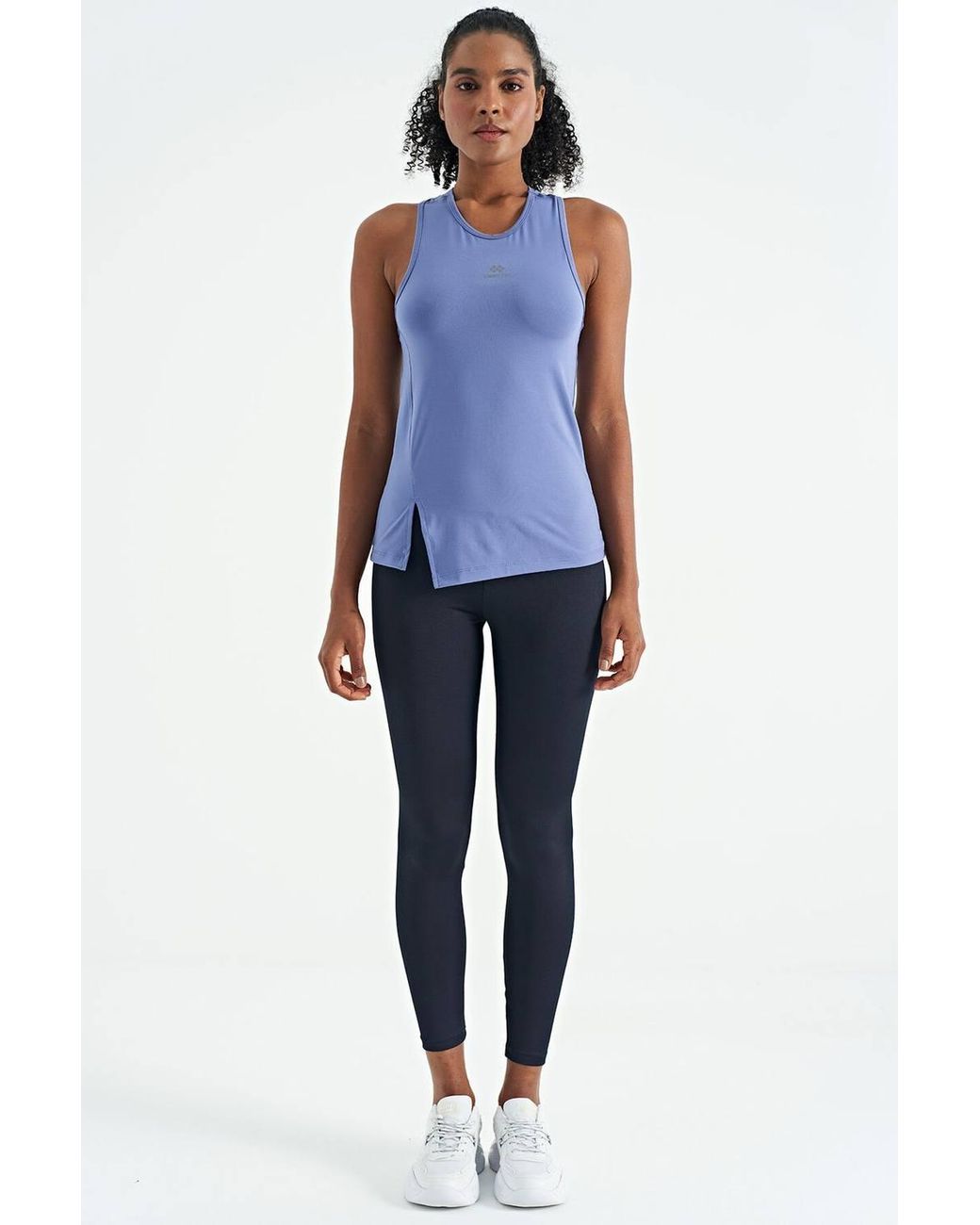 TOMMY LIFE Blue Sleeveless Crew Neck Active Top