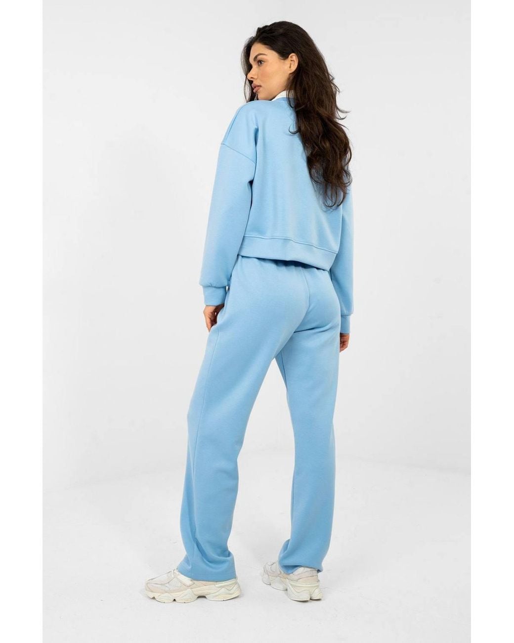 Love Lace Blue Hoodie & Straight Leg Pants Set