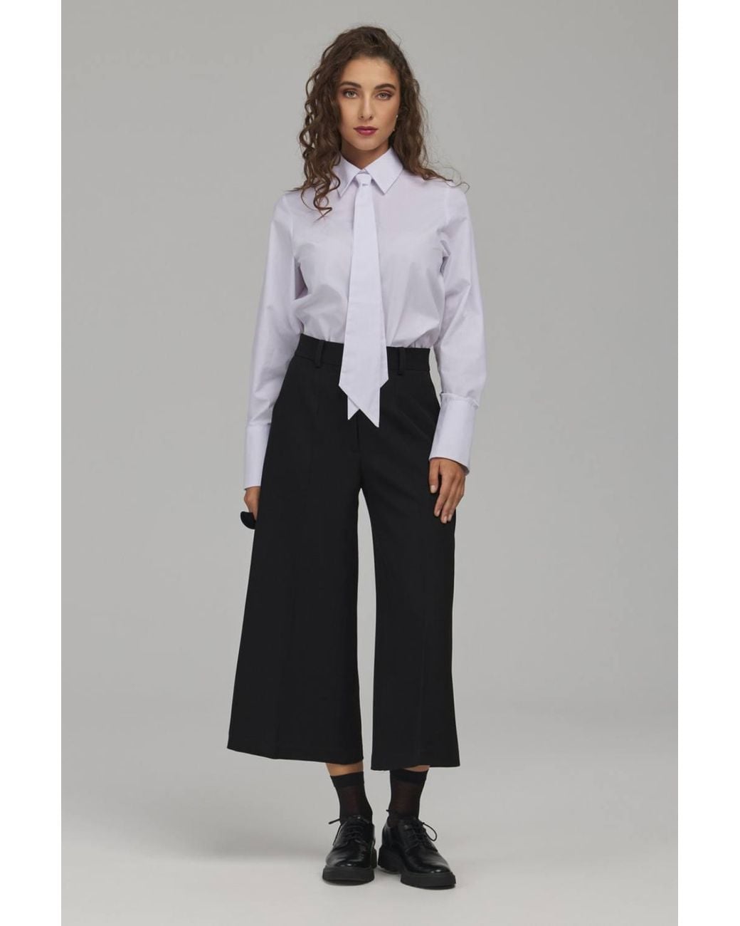 Love Lace Black Everyday Viscose High Waisted Wide Leg Trousers