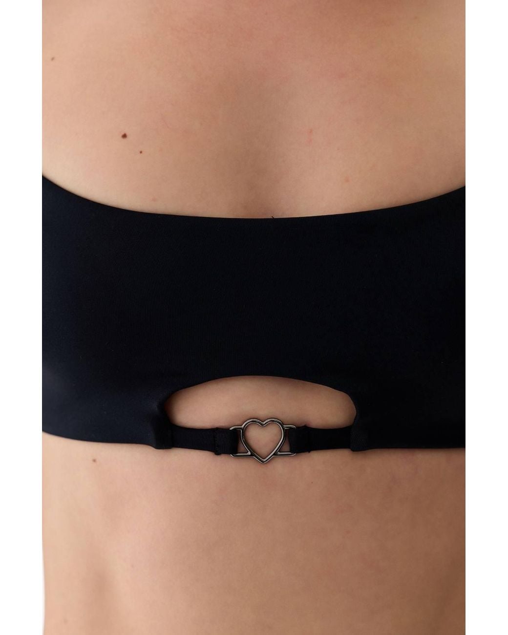 Penti Black Hearth Bandeau Bikini Top
