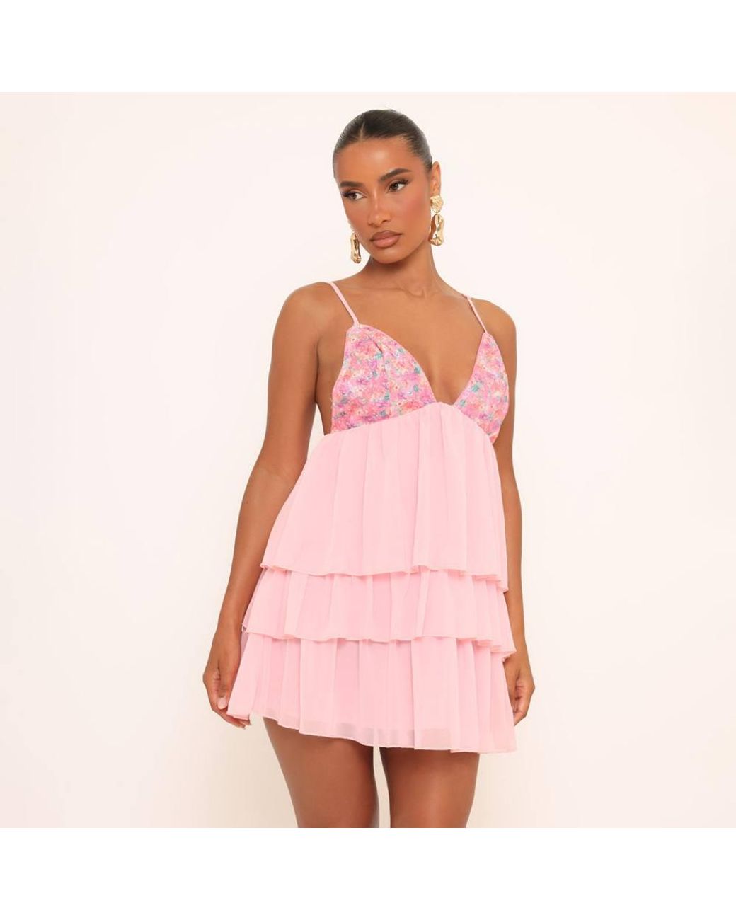 EGO Pink Strappy Mini Dress