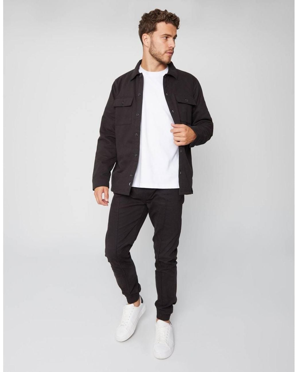 Threadbare Black Lightweight Shacket for men
