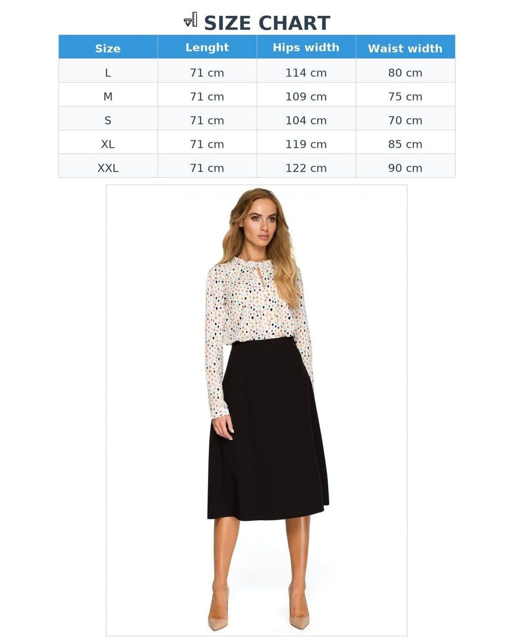 Love Lace Black Aline Midi Skirt With Covered Zip
