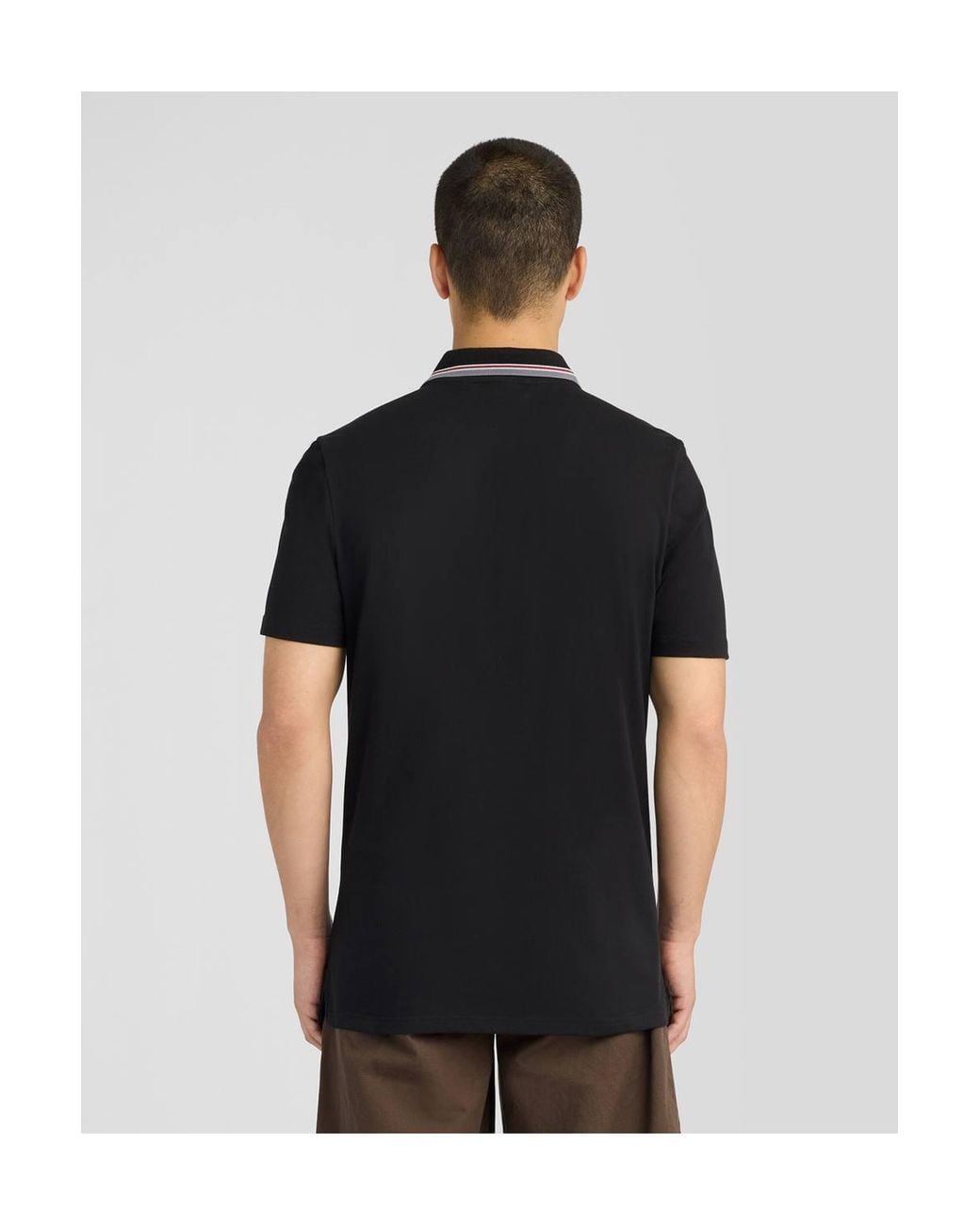 Lyle & Scott Black Track Tipped Polo Shirt Jet for men