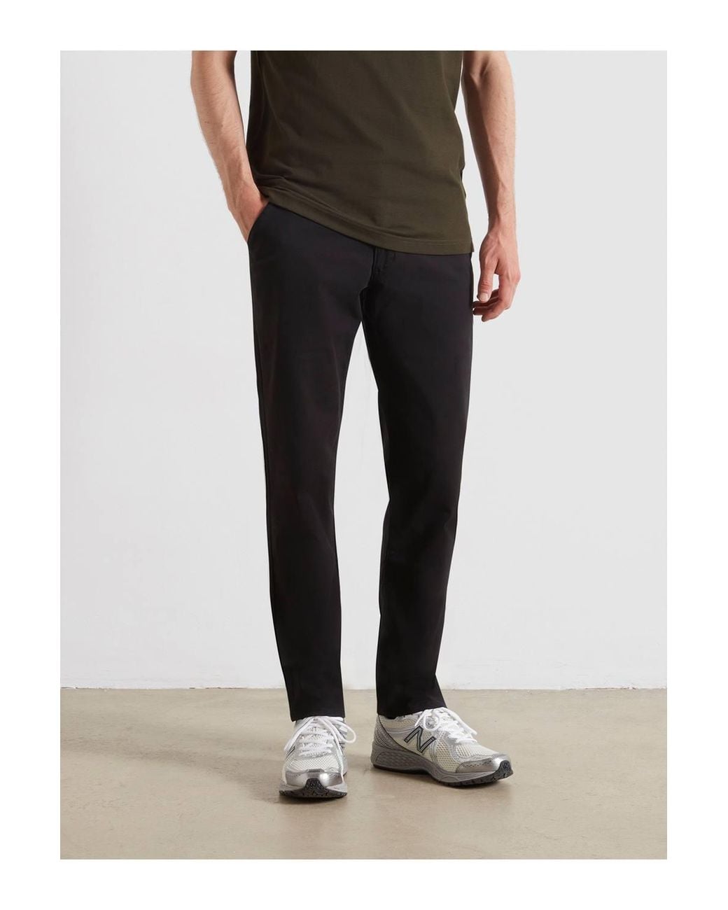 Farah Black Elm Stretch Chino Trousers for men