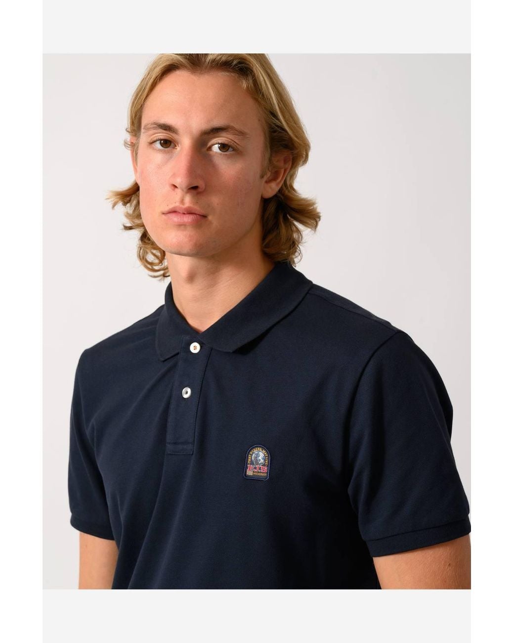 Parajumpers Blue Short Sleeve Collared Polo Shirt for men
