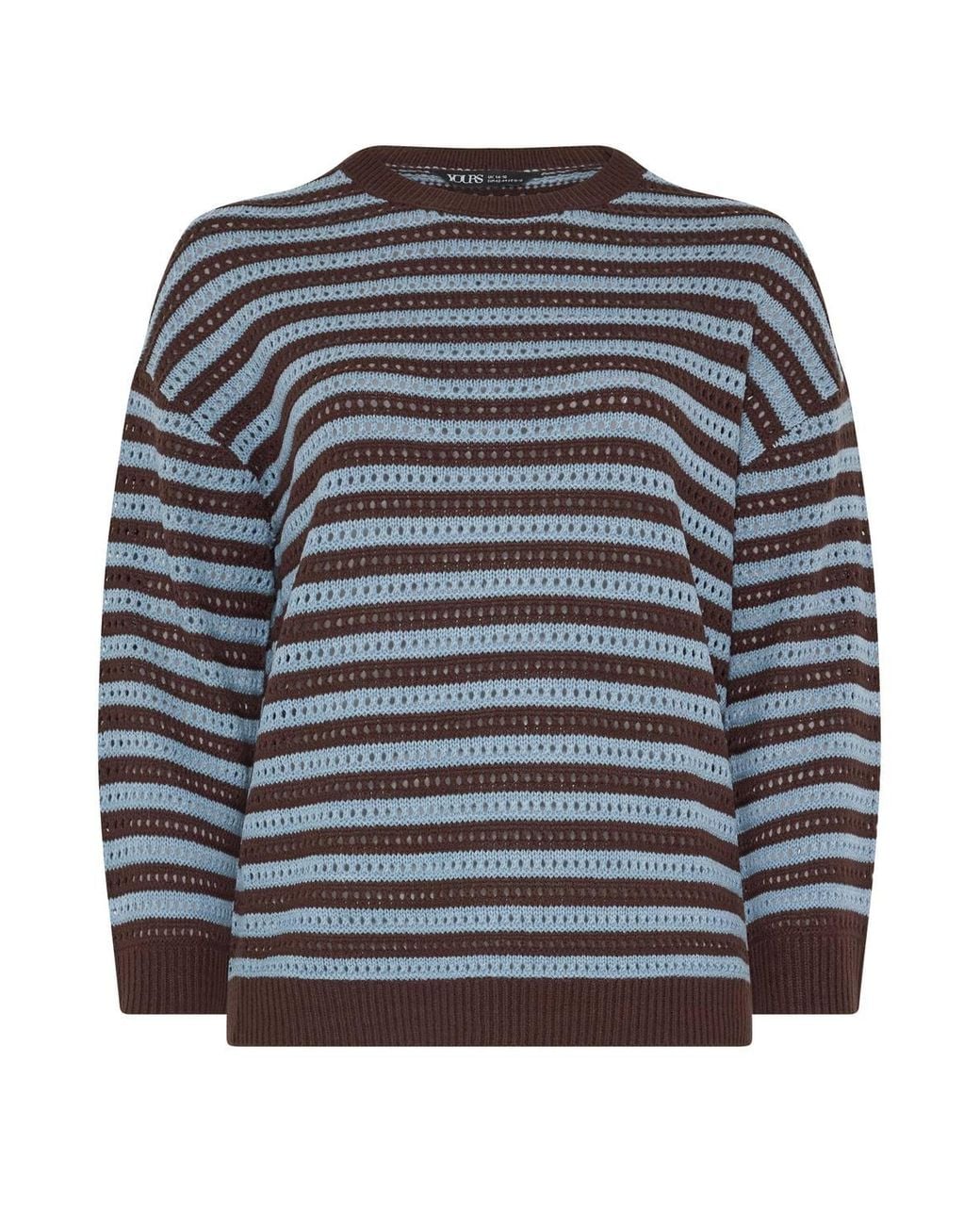Yours Gray Knitted Stripe Jumper
