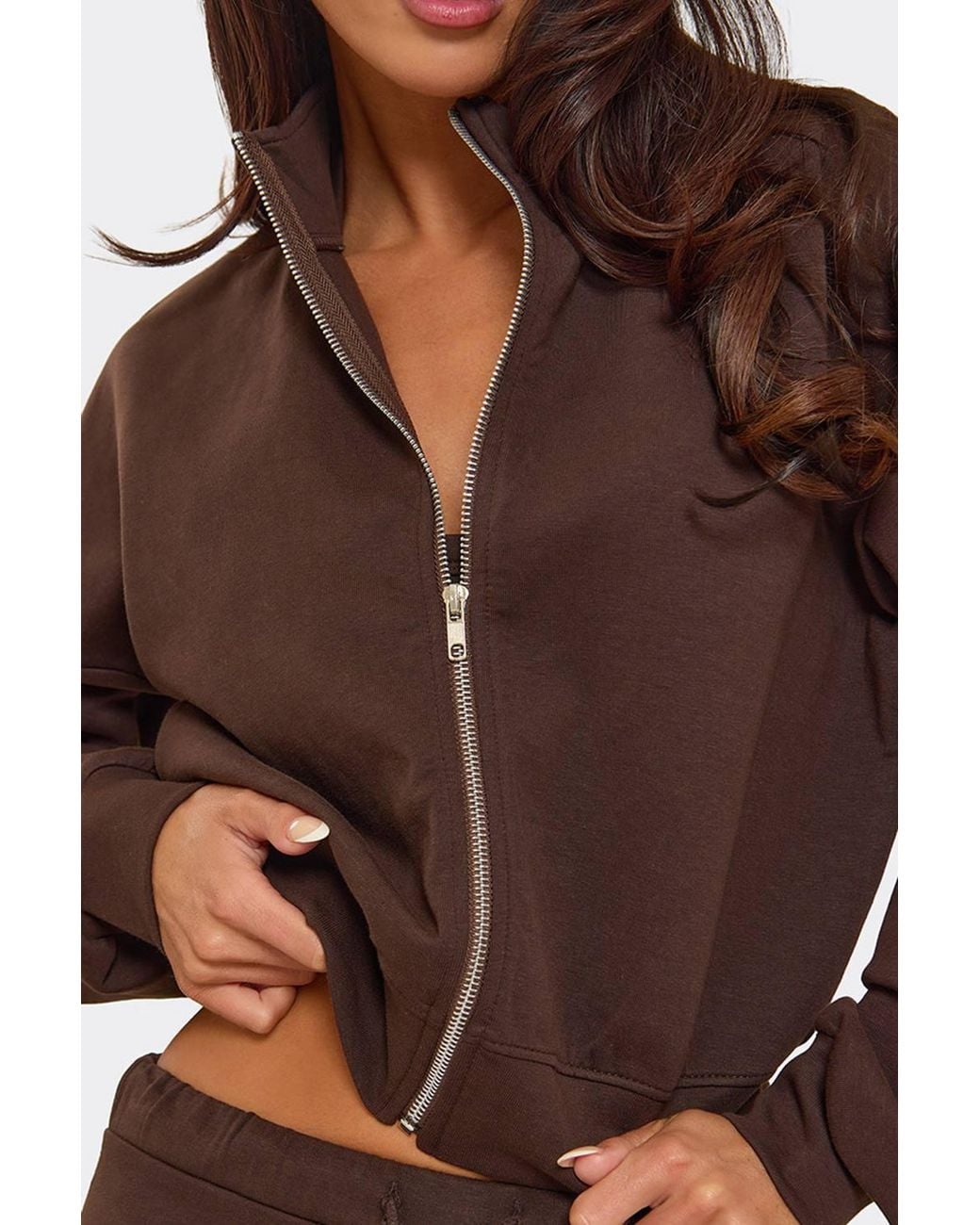 EGO Brown Long Sleeve Zip Sweatshirt