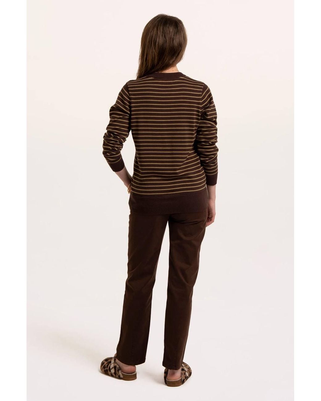 Brakeburn Brown Hilda Knitted Stripe Cadigan