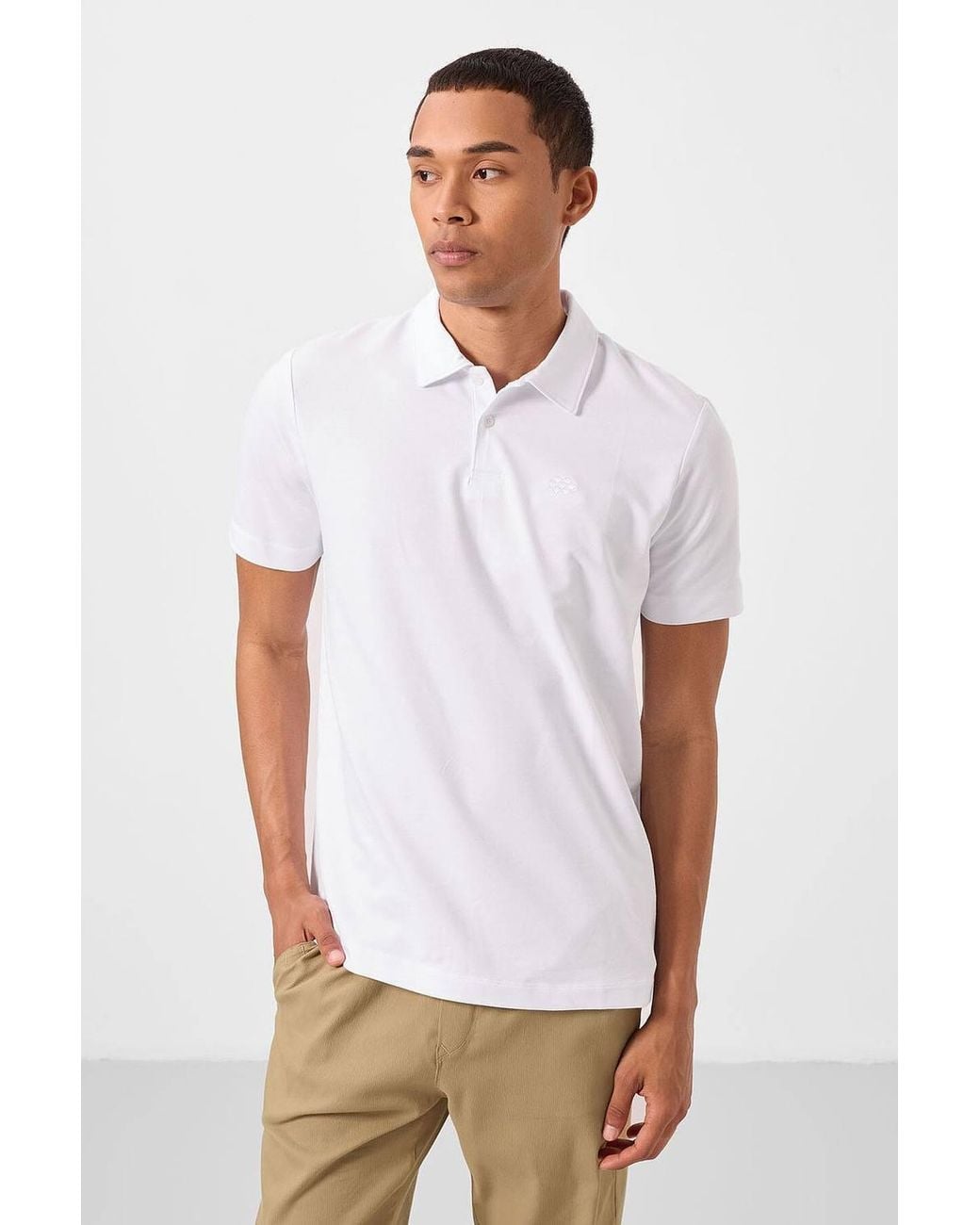 TOMMY LIFE Blue Cotton-Blend Polo T-Shirt for men