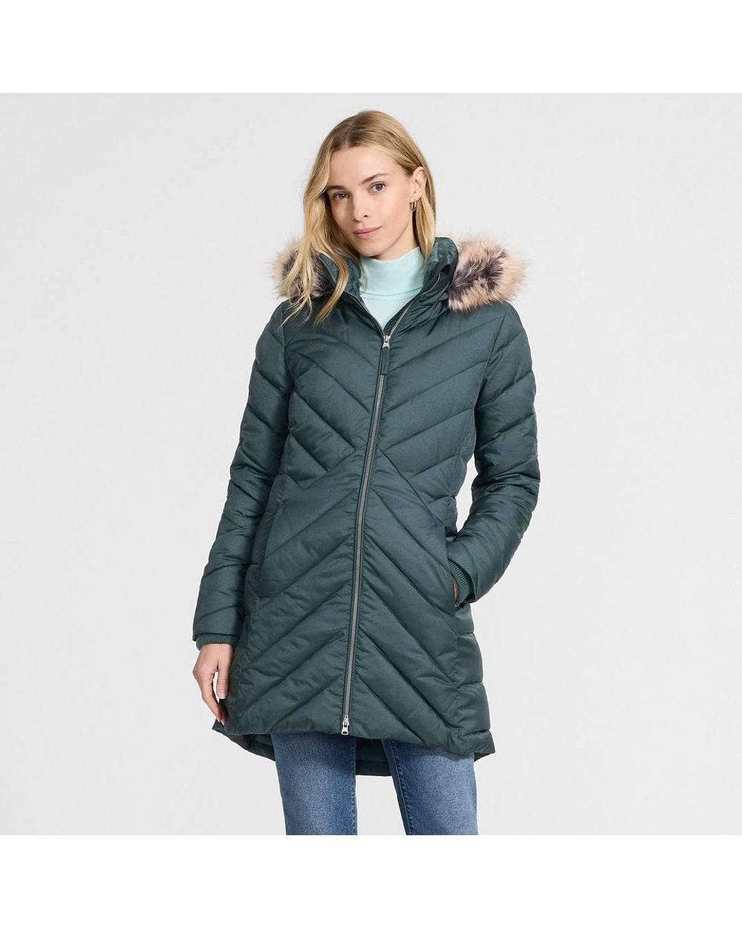 Lands' End Blue Petite Insulated Fleece Lined Coat