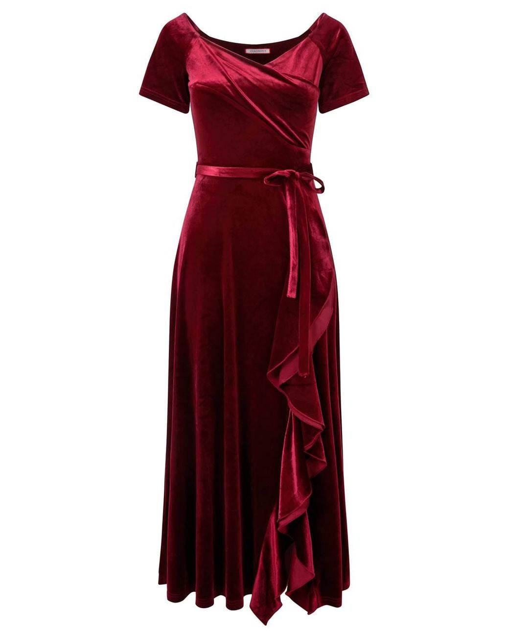 Joe Browns Orange Petite Perfect Party Ruffle Velour Dress