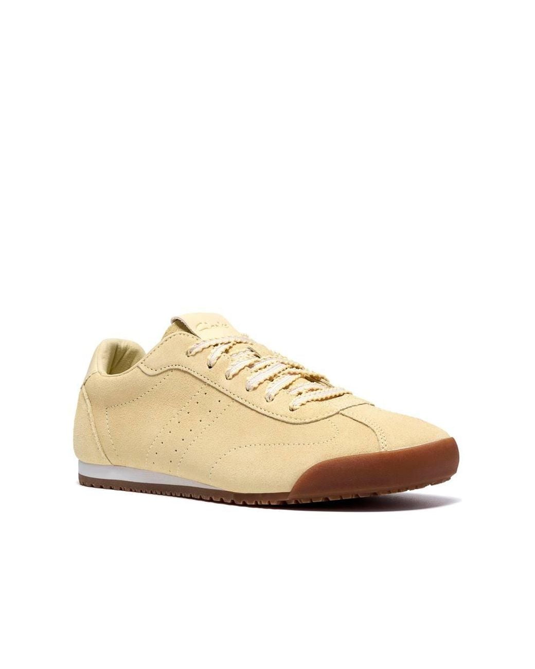 Clarks Natural Moritz Lo Pale Suede Trainers