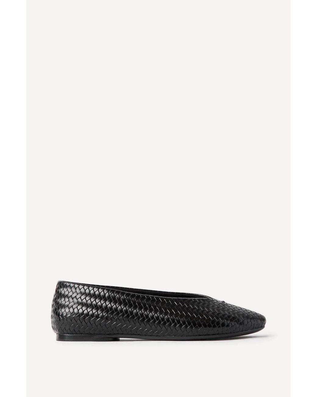 Linzi Black Etta Woven Effect Ballet Flats