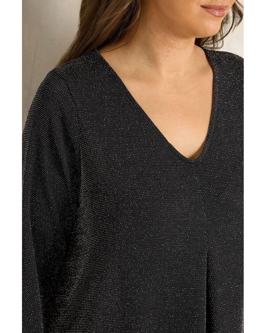 Evans Black Pleat Front Swing Top