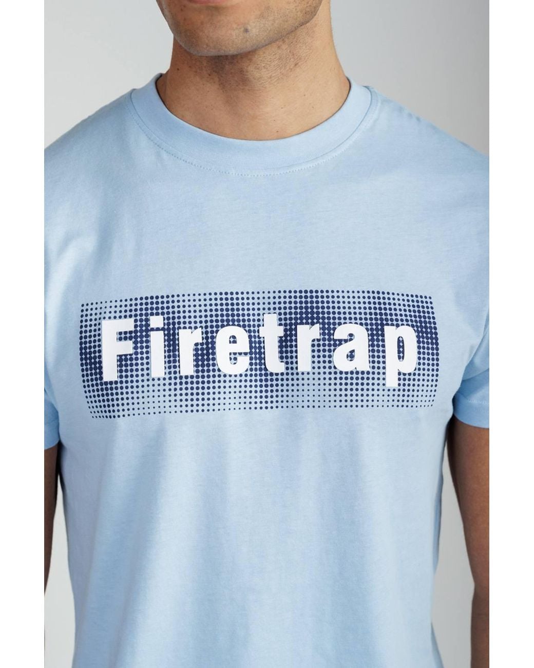 Firetrap Blue 3 Pack Regular Fit Cotton Graphic Crew Neck T-Shirts for men