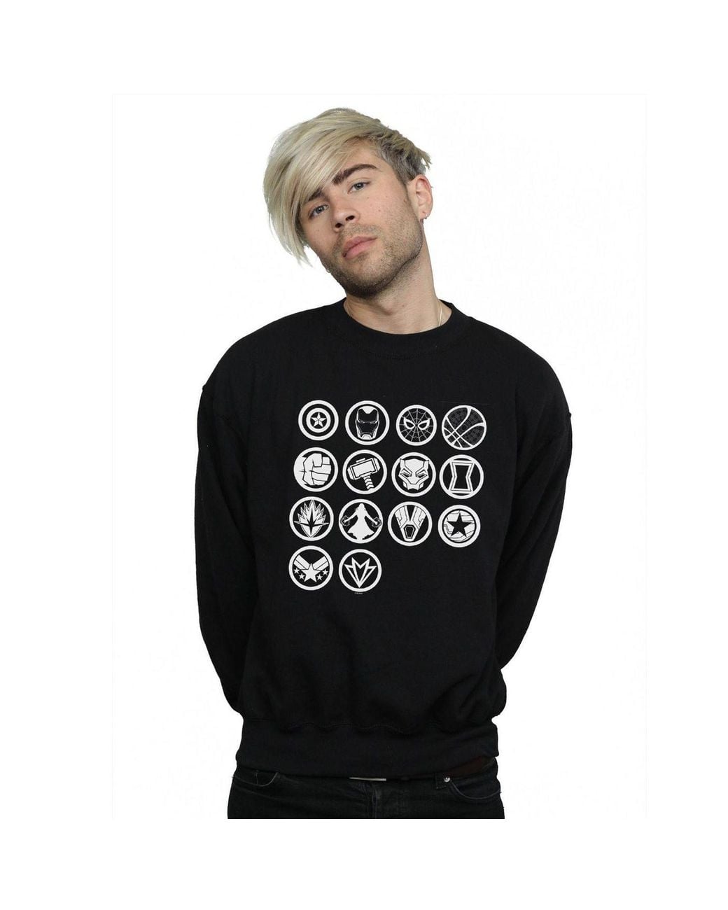 Marvel Black Avengers Infinity War Icons Assemble Sweatshirt for men