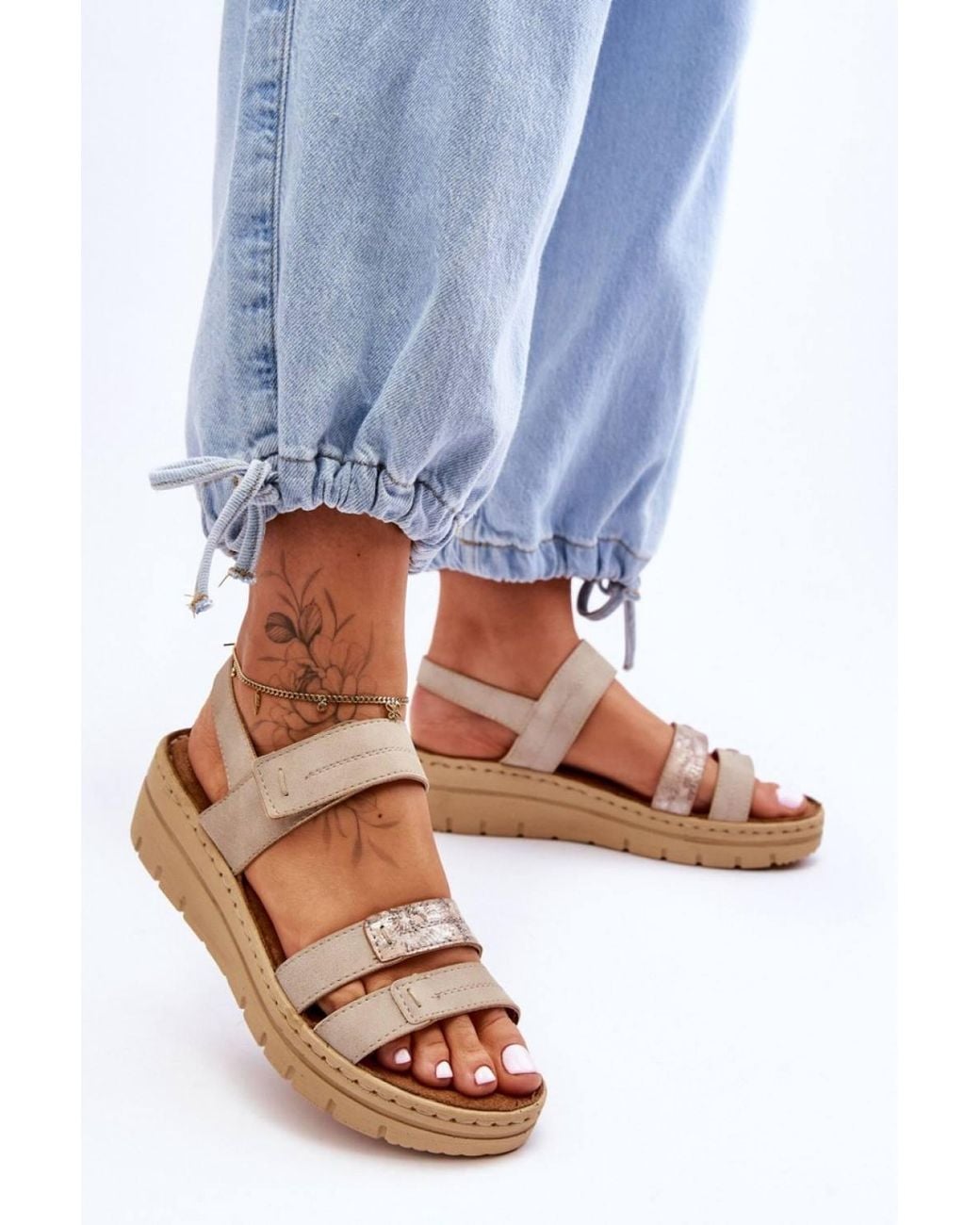 Love Lace Blue Soft Platform Flatforms