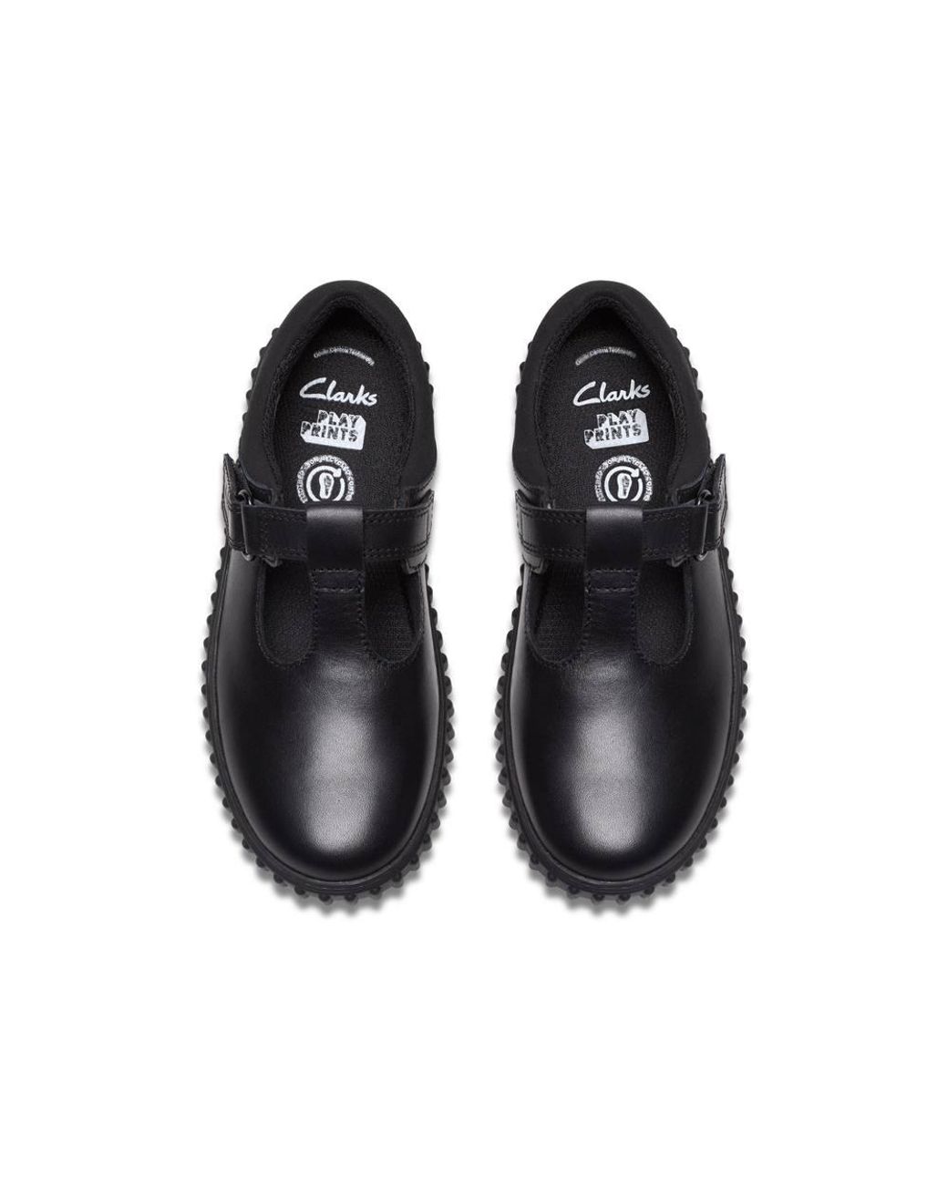 Clarks Black Cove Hope Kid Leather T Bar Shoes