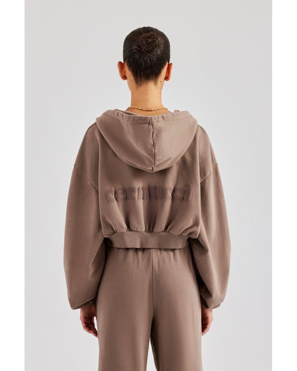 CERNUCCI Brown C Cropped Zip Through Hoodie