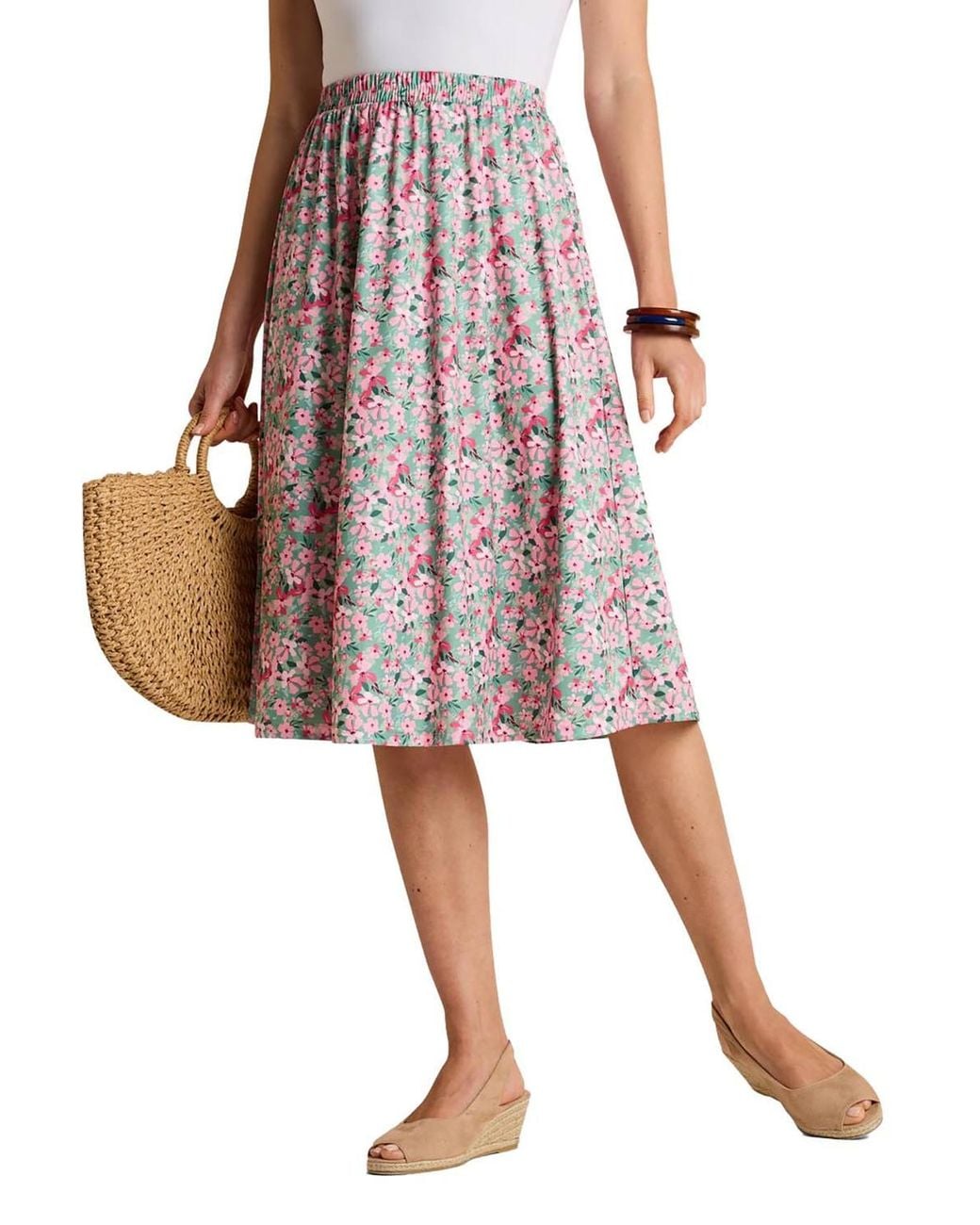 Chums Pink Print Elasticated Waist Skirt