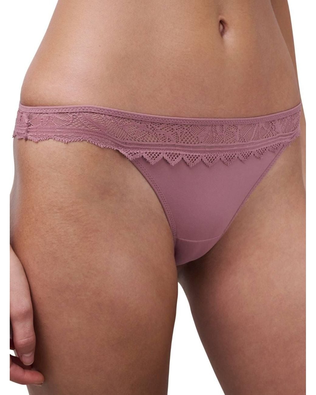 Chantelle Purple Easy Feel Floral Touch Tanga