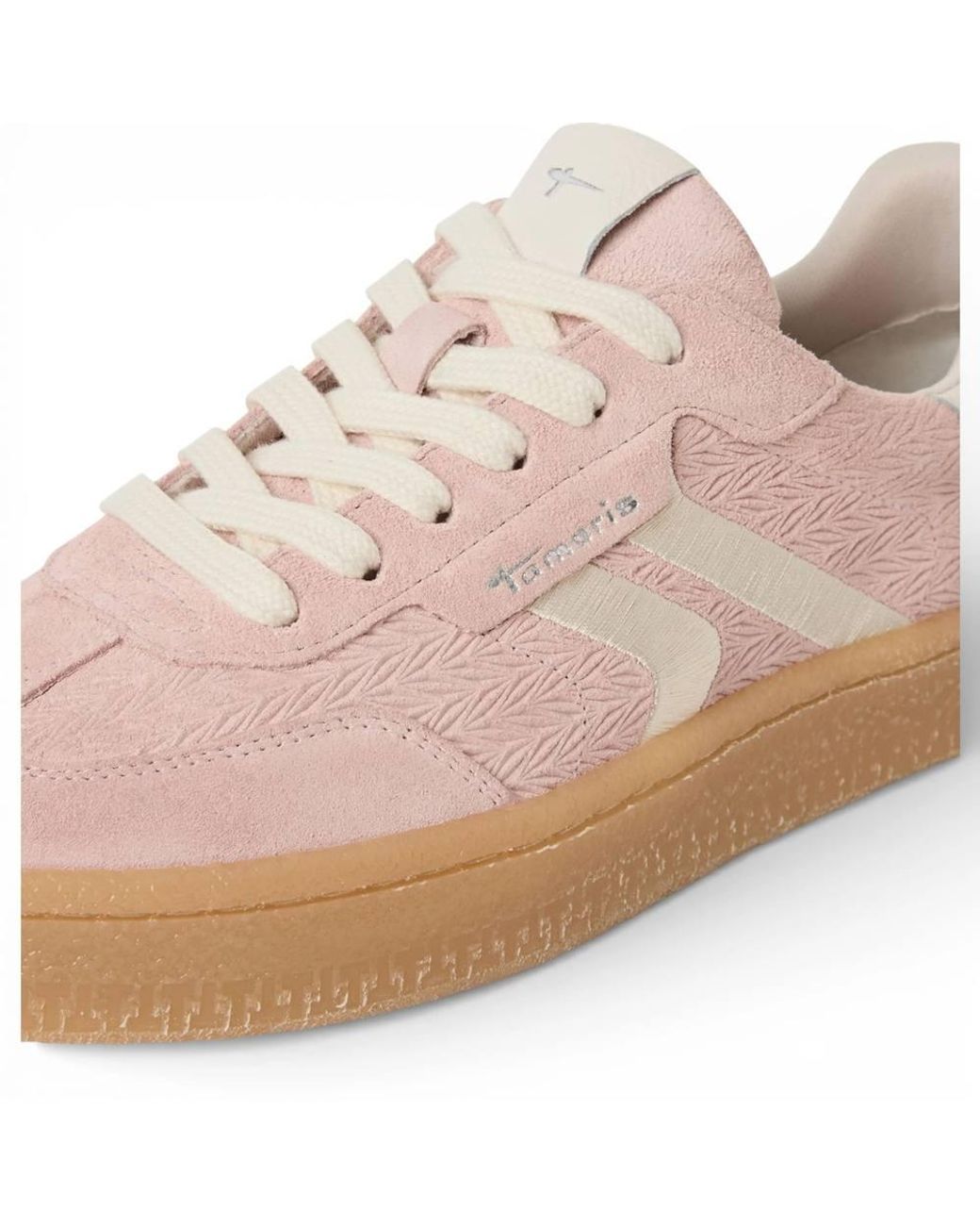 TruClothing Pink Leather Stripes Trainers Sneaker Shoes