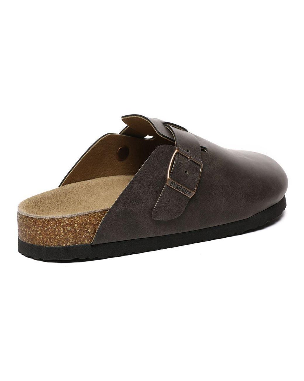 EverAu Australia Brown Pintail Leather Comfort Clog Sandals