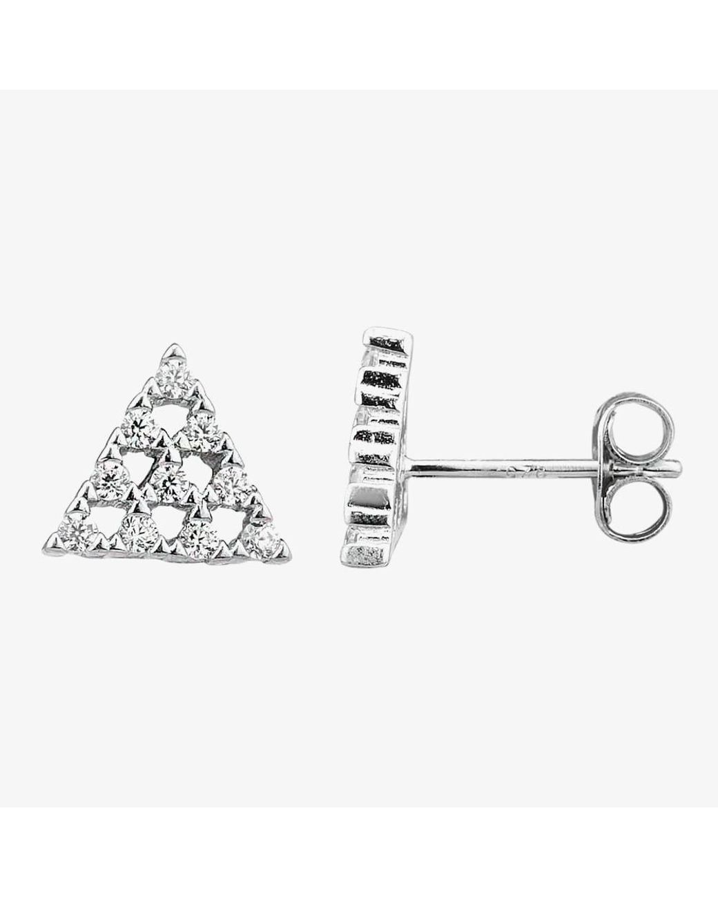 T.H.Baker Metallic Pavé Triangular Pendant & Earring Set Set11985