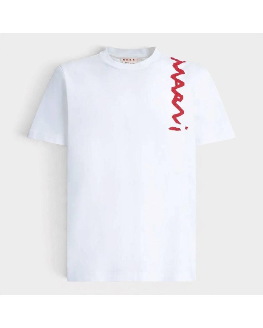 Marni White Mending Logo T-Shirt Lily for men