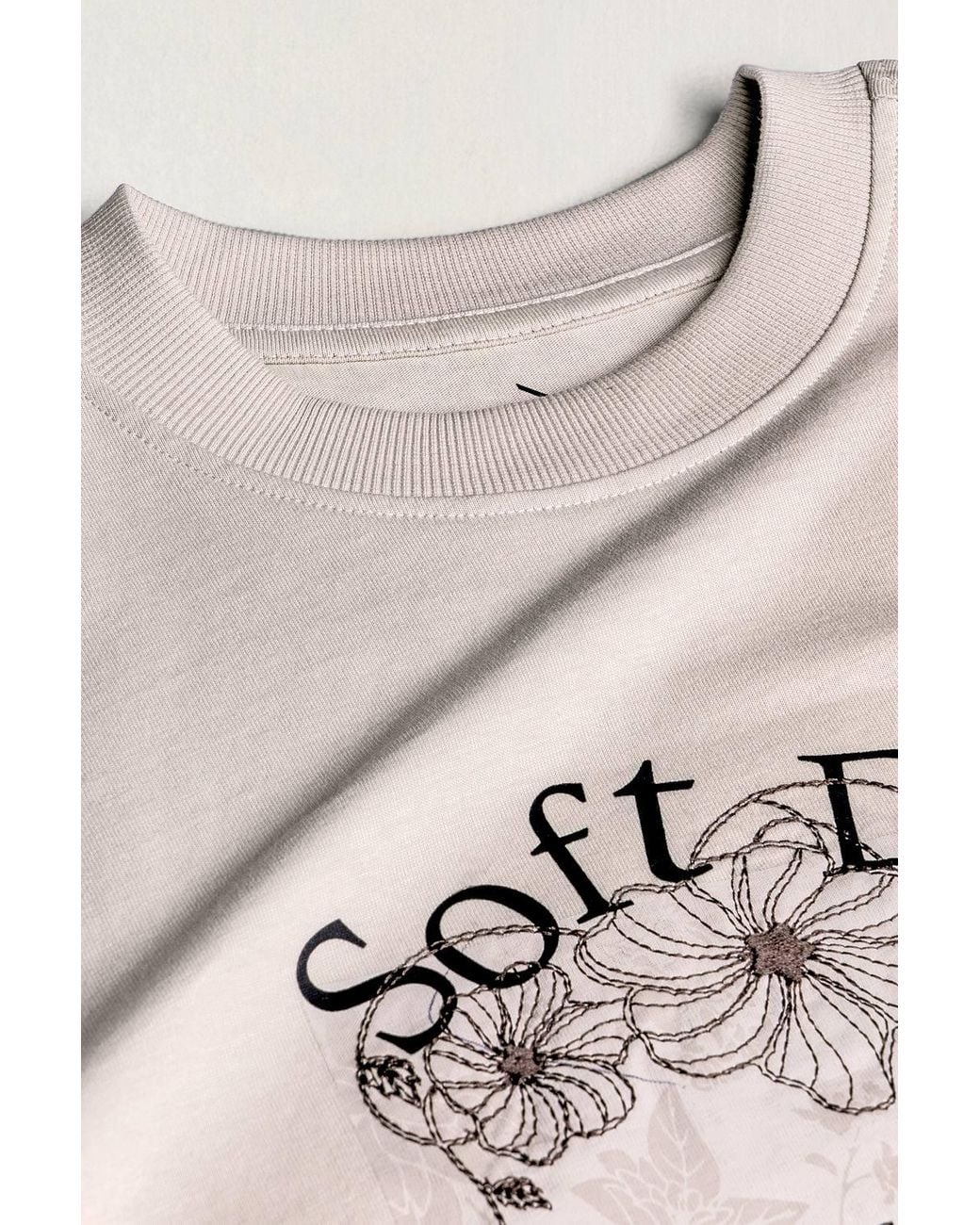 Enorsia Brown Mix Media Graphic Oversized T-Shirt