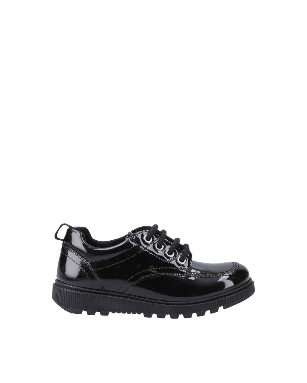 Hush Puppies Black Keeley Lace Up Patent Junior