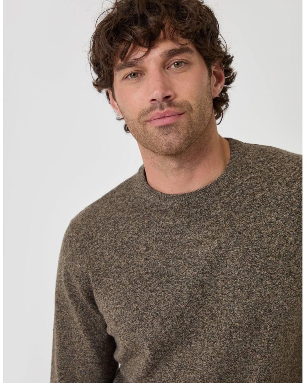 Threadbare Gray Jersey Stitch Crew Neck Jumper for men