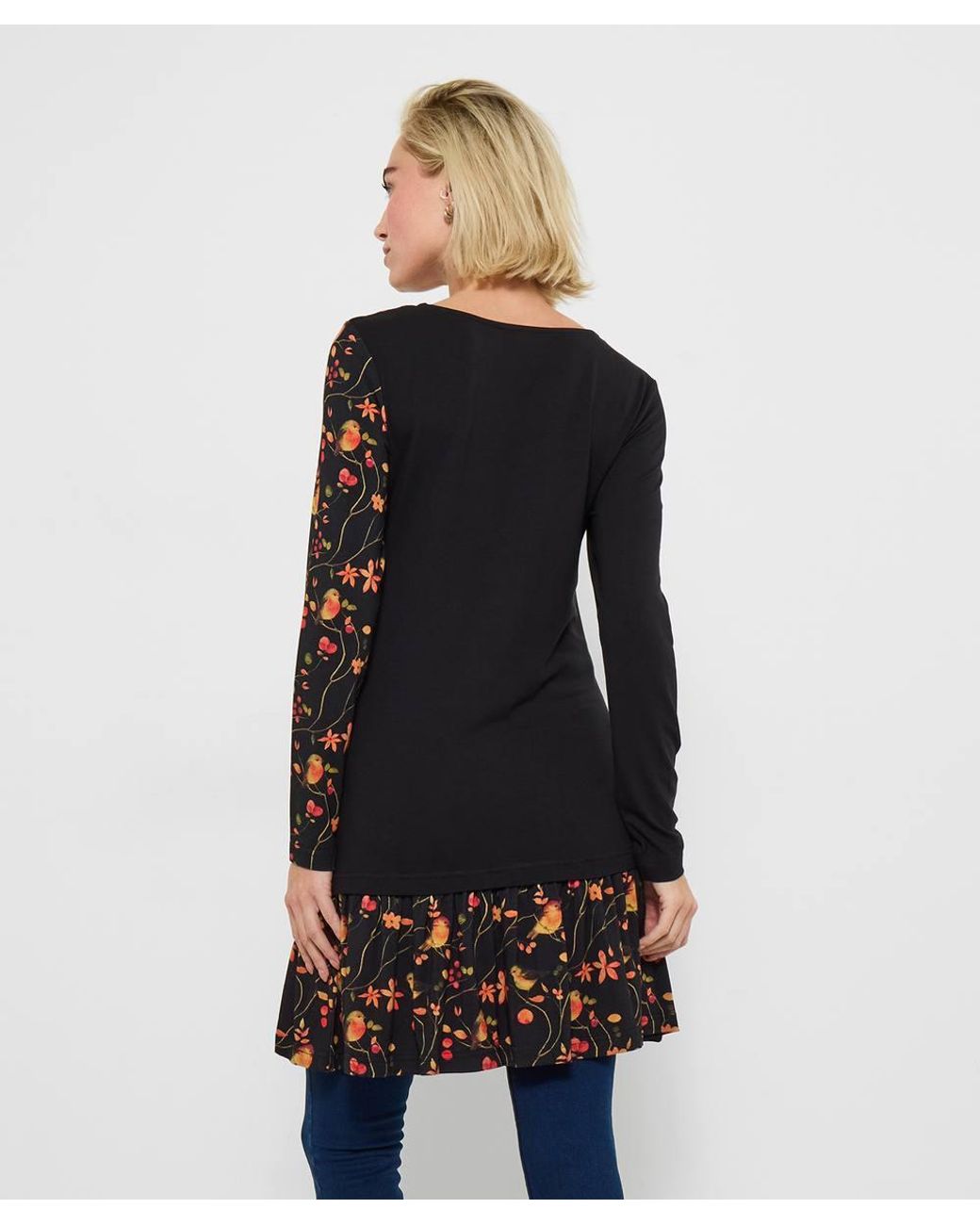 Joe Browns Blue Robin Print Jersey Tunic Top