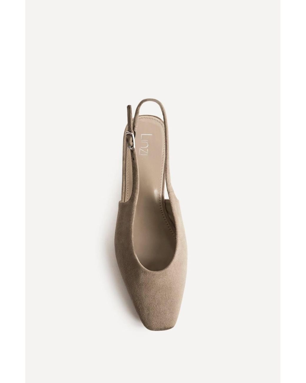 Linzi Natural Aire Faux Suede Slingback Court Heels