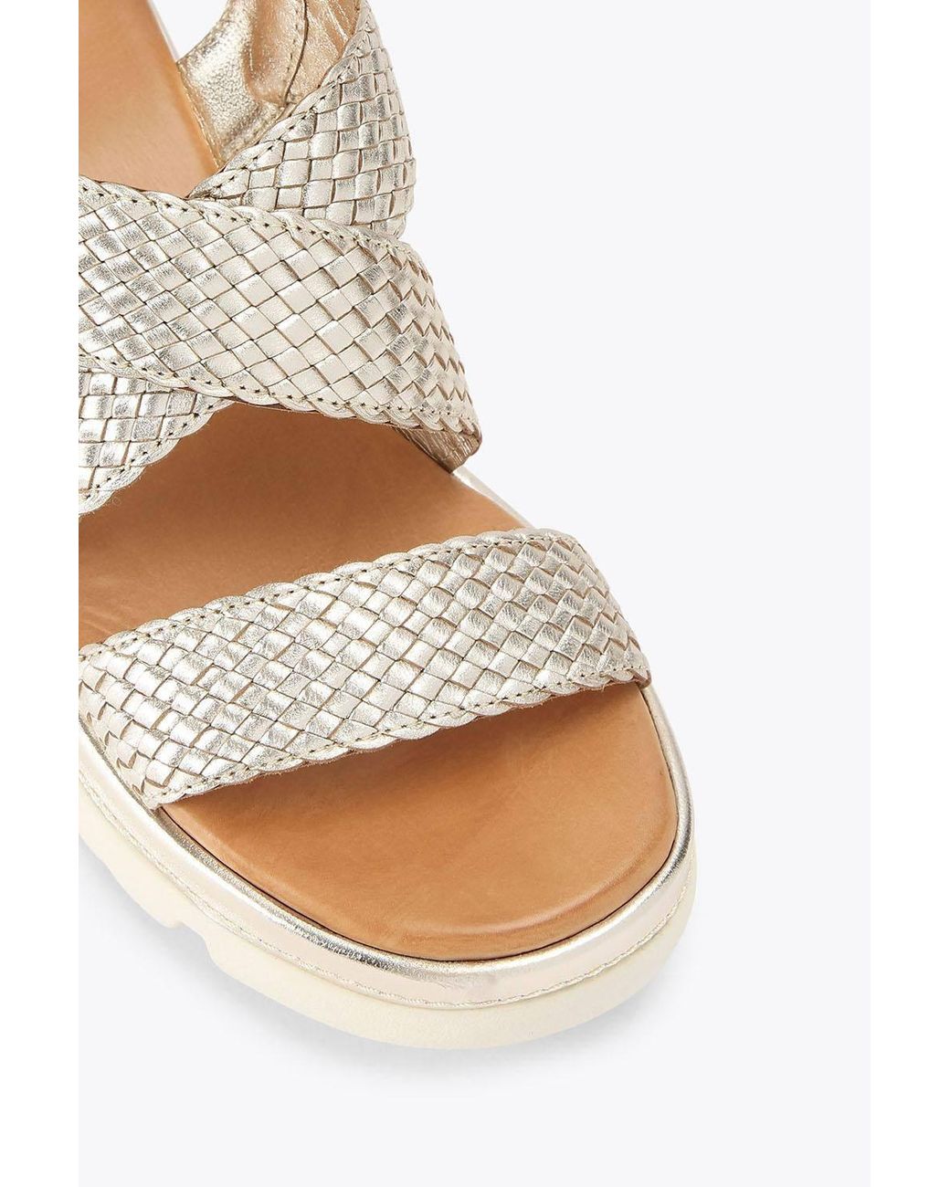 KG by Kurt Geiger Natural 'Perrie' Leather Sandals