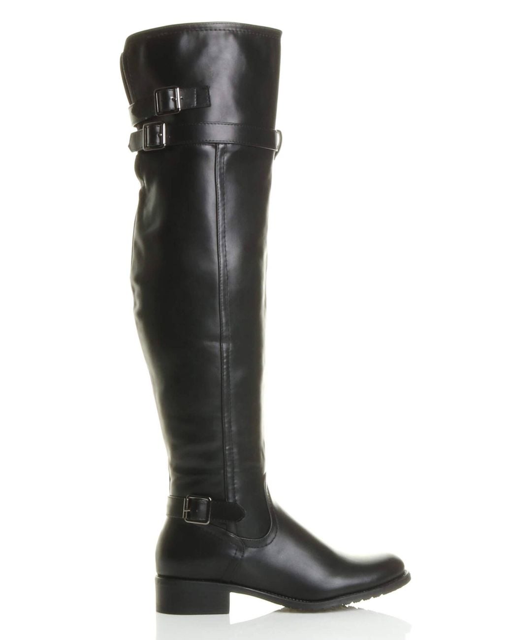 AJVANI Black Riding Over The Knee Boots