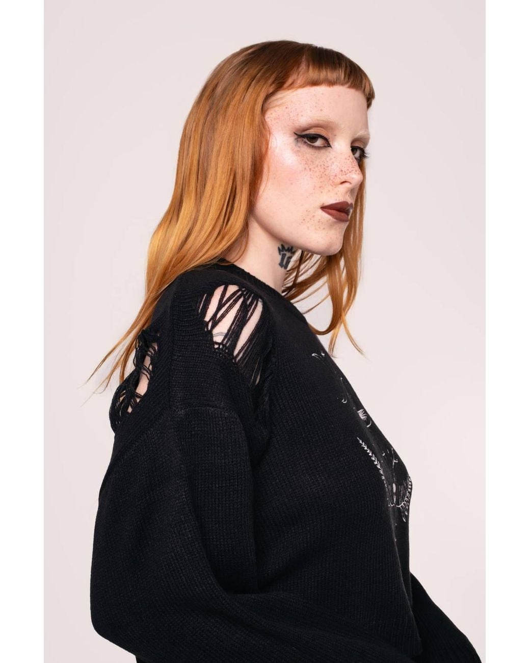 Hell Bunny Black Russula Halloween Style Bold Jumper