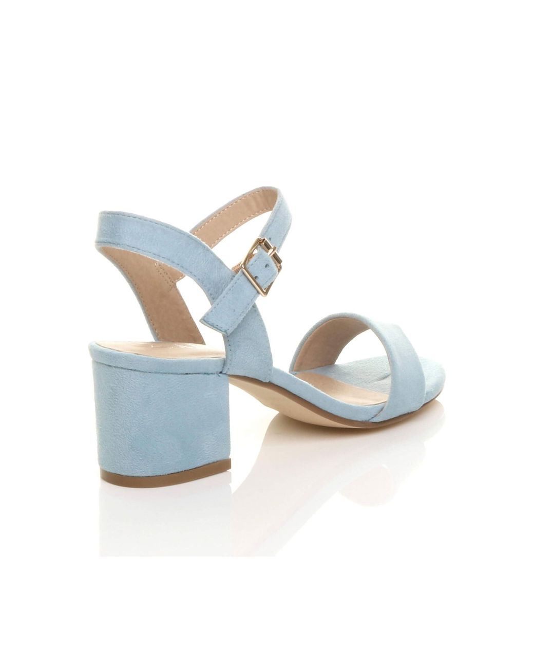 AJVANI Blue Mid Block Heel Strappy Sandals